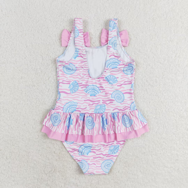 S0274 RTS baby girl clothes shell girl summer swimsuit 1