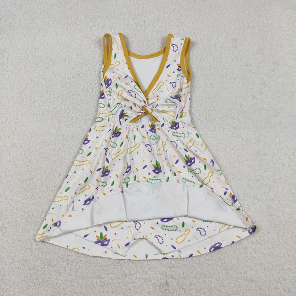 GSD2951 RTS toddler clothes mardi gras  girl yoga summer dress