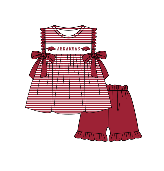 Produce order MOQ:5pcs each design  kids state summer clothing set matching clothes milk silk 5