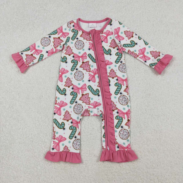 LR2486 RTS baby girl clothes western clothes bows christmas romper zip romper