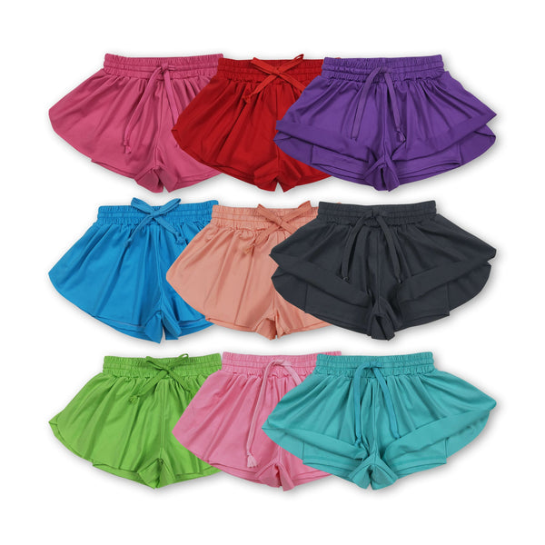 RTS toddler clothes matching clothing solid color shorts  kids summer yoga clothing 1