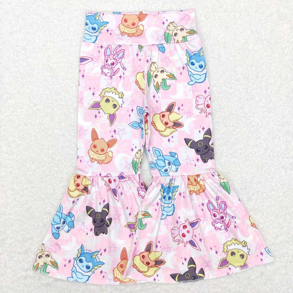 P0384 toddler girl clothes cartoon toddler bell bottom flare pant