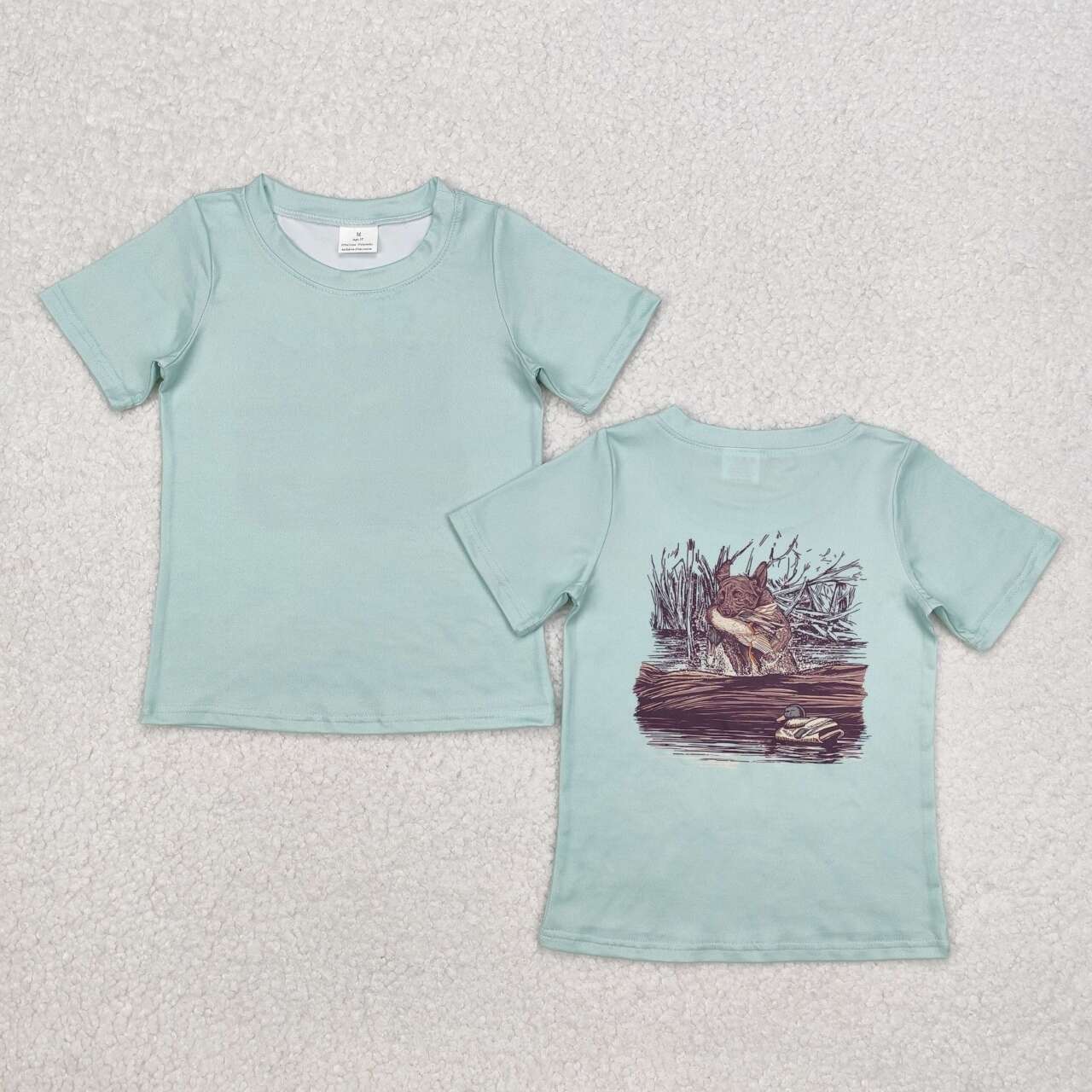 BT1081 RTS toddler boy clothes green mallard boy summer top shirt