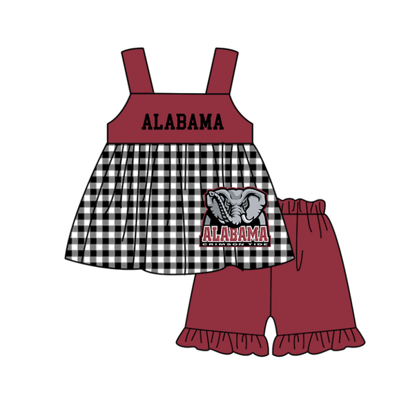 Produce order MOQ:5pcs each design  kids state summer clothing set matching clothes A109