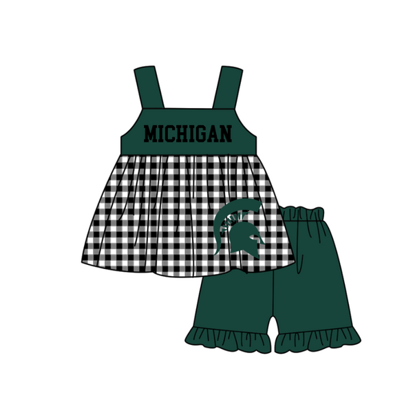Produce order MOQ:5pcs each design  kids state summer clothing set matching clothes A104
