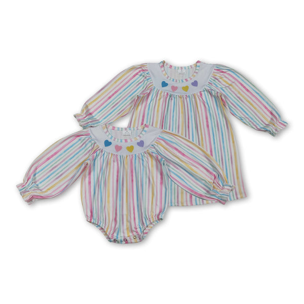 RTS kids matching clothing embroidery heart print clothing girl Valentine clothing-2025.12.3