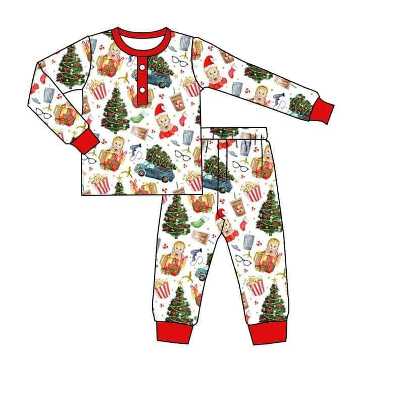 Custom order MOQ:5pcs each design boy winter pajamas set 1