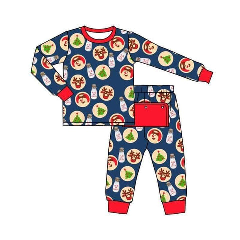 Custom order MOQ:5pcs each design boy winter pajamas set 11