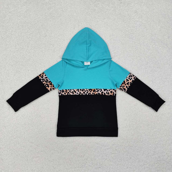 GT0846 RTS toddler girl clothes leopard print girl winter hoodie top shirt