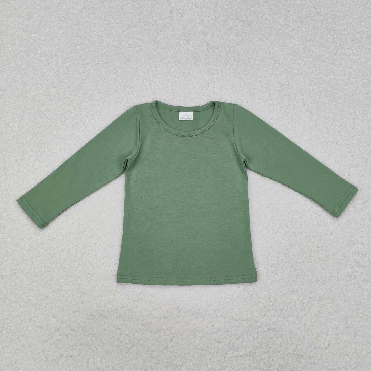 GT0804 RTS toddler girl clothes solid color cotton christmas shirt girl winter top shirt