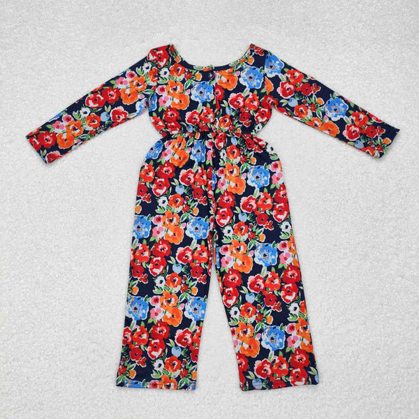 LR1836 RTS baby girl clothes floral girl autumn  jumpsuit