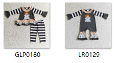 RTS kids matching clothing embroidered ghost print clothing girl halloween winter clothing-2025.9.13