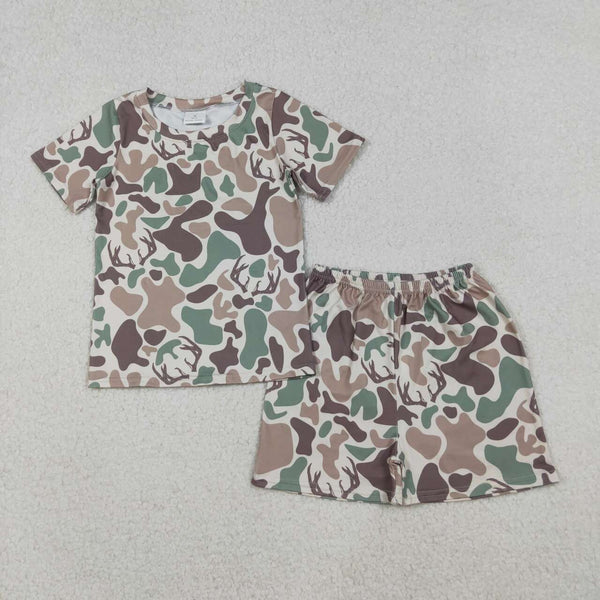 GSSO2708 RTS Boy summer shorts set camo Boy summer pajamas set