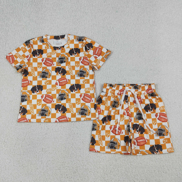 RTS GSSO3161 kids clothes state print girl summer clothing set orange summer shorts set