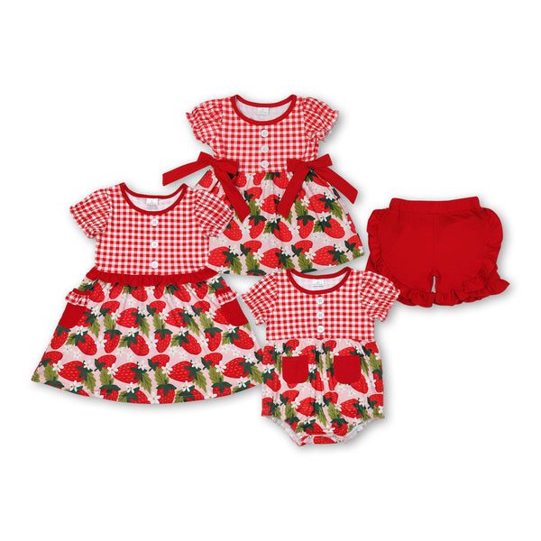 RTS kids matching clothing red strawberry summer matching clothing