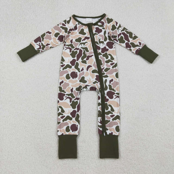 LR2590 RTS baby boy clothes hunting camo toddler  boy winter romper