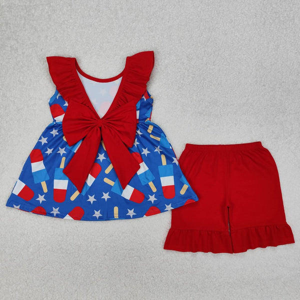 GSSO1765 RTS girl clothes popsicles girl 4th of July patriotic summer outfit