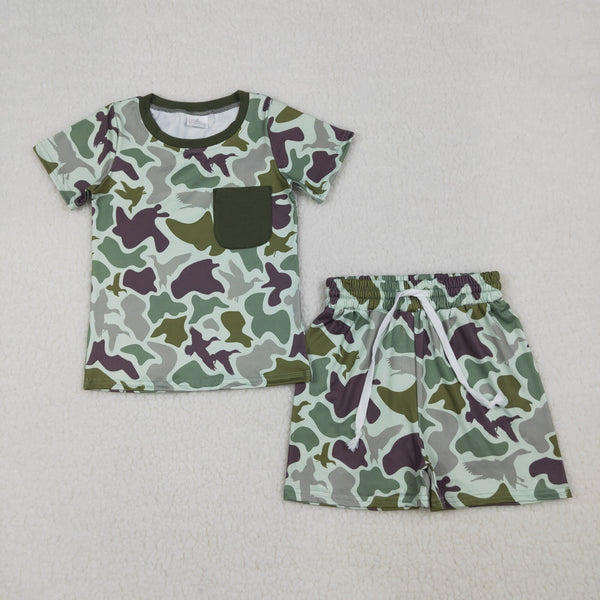 BSSO1793 RTS baby boy clothes camo toddler boy summer outfit summer shorts set