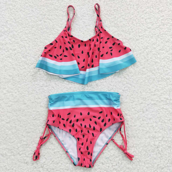 S0143 baby girl clothes girl swimwear watermelon  toddler girl summer swimsuit