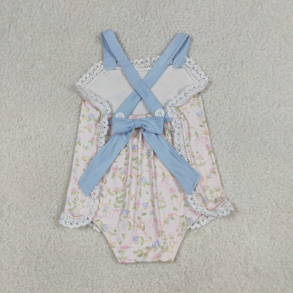 SR3461 RTS baby girl clothes floral girl  summer bubble