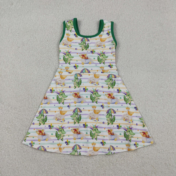 GSD2950 RTS toddler clothes cartoon girl summer sports dresses girl yoga summer dress