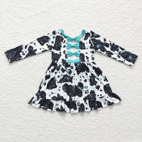 GLD0128 baby girl clothes winter cow dress