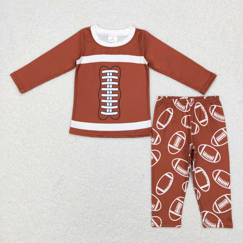 BLP0426 RTS toddler boy clothes football boy winter pajamas set