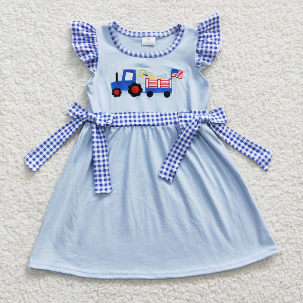 GSD0279 toddler girl clothes 4th of july embroidery patriotic girl dress