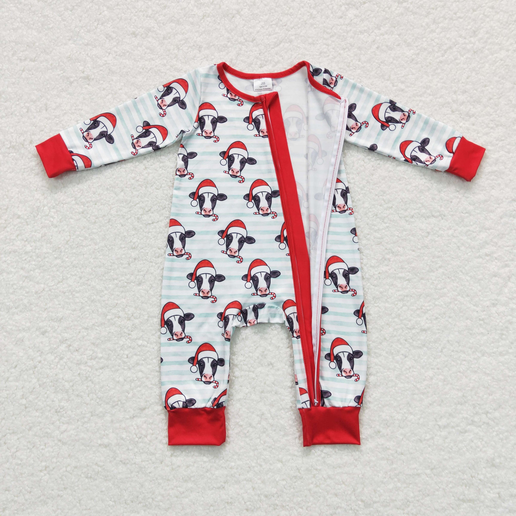 LR0700 baby clothes cow baby christmas romper