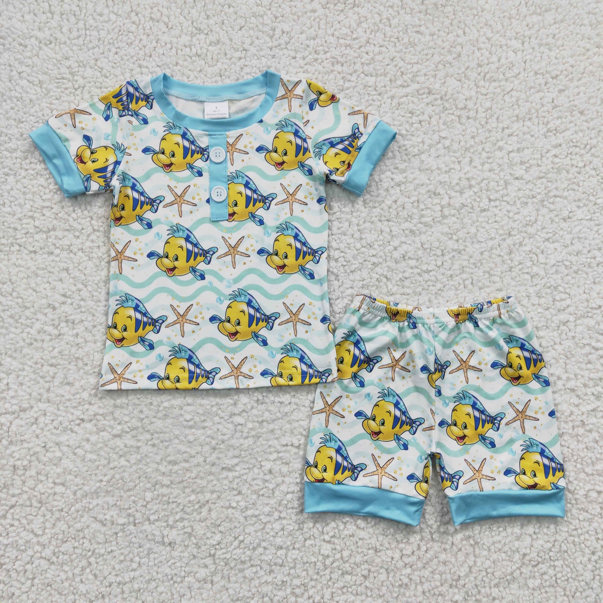 BSSO0114 RTS baby boy clothes cute fish cartoon summer outfits-promotion 2024.7.6 $5.5