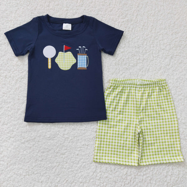 BSSO0135 kids clothes boys embroidery summer outfits