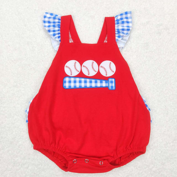 SR0686 baby girl clothes embroidery toddler baseball clothes girl baseball bubble