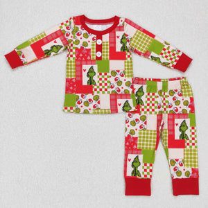 BLP0373 baby boy clothes boy christmas outfit christmas pajamas set