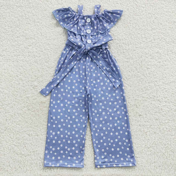SR0421 kids clothes girls blue dot girl summer jumpsuit