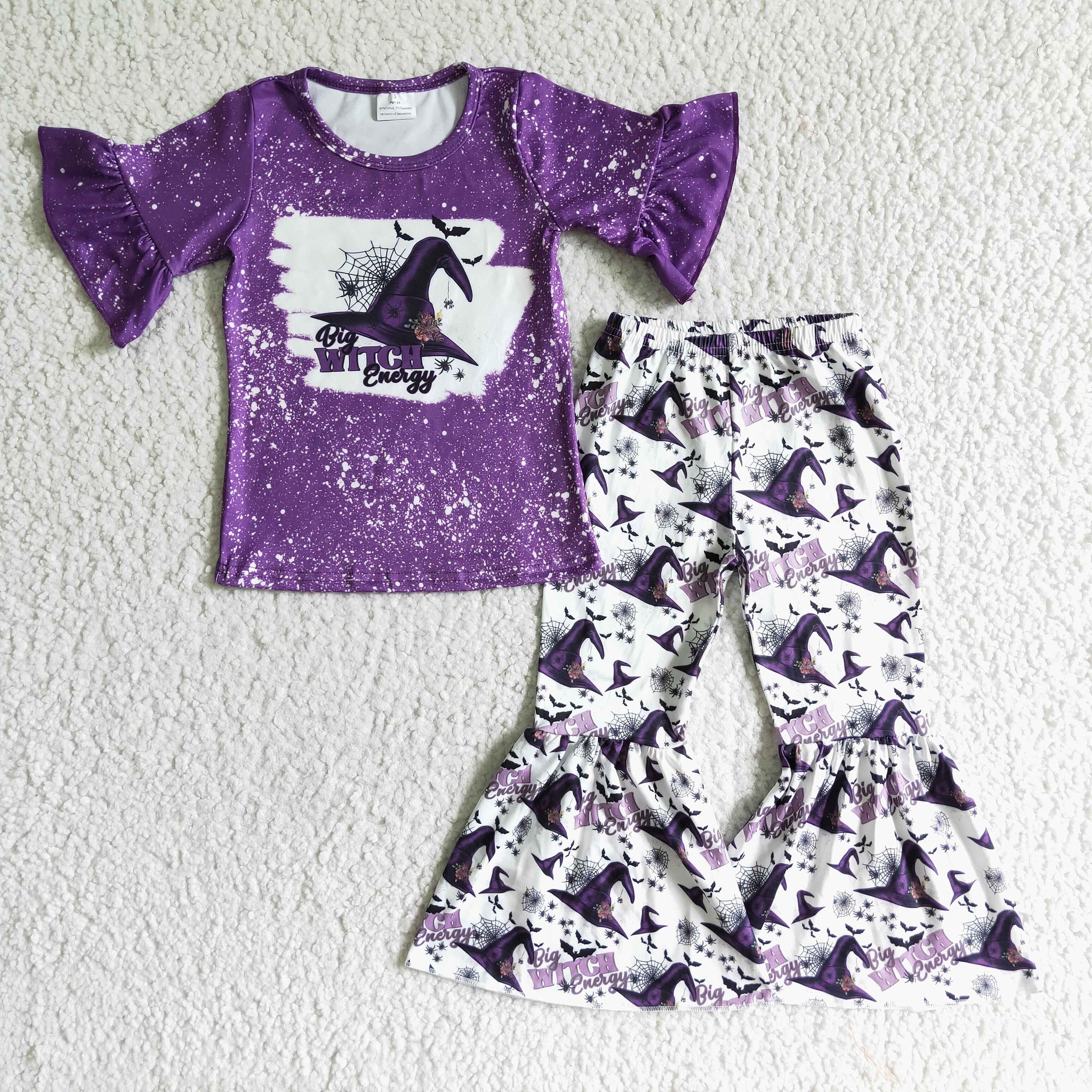 GSPO0094 purple halloween short sleeve set