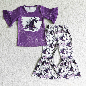 GSPO0094 purple halloween short sleeve set