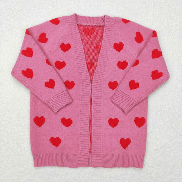 GLP1080 RTS NO MOQ baby girl clothes heart sweater coat pink sequin pant girl valentines day outfit