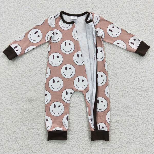 LR0332 baby clothes smile winter zipper romper