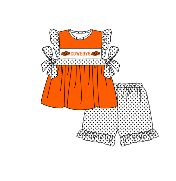 Produce order MOQ:5pcs each design  kids state summer clothing set matching clothes 915