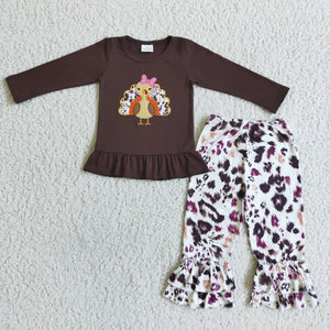 GLP0059 girl brown turkey thanksgiving set-promotion 2024.11.2 $5.5