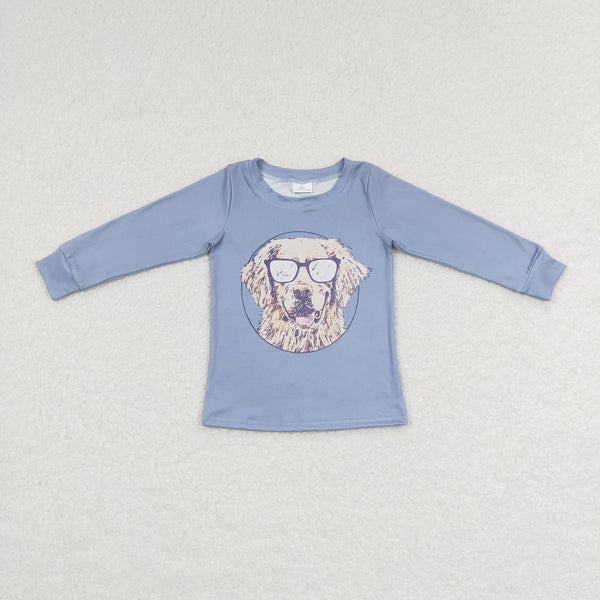 BT0391 baby boy clothes dog blue boy winter shirt