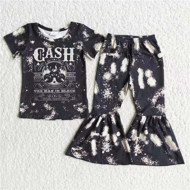 A5-13 girls fall spring black short sleeve set--promotion 2025.3.1 $2.99