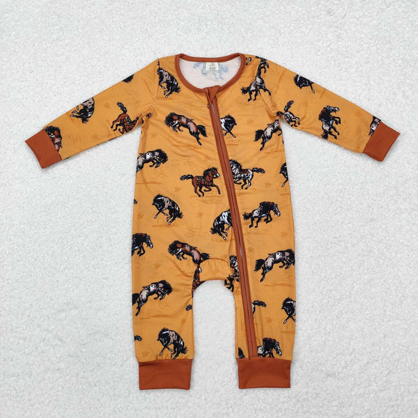 LR1857 RTS baby boy clothes cowboy boy winter romper western clothes-bamboo