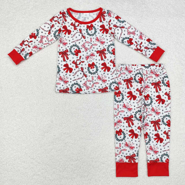 GLP1879 RTS toddler girl clothes bows girl christmas set-bamboo