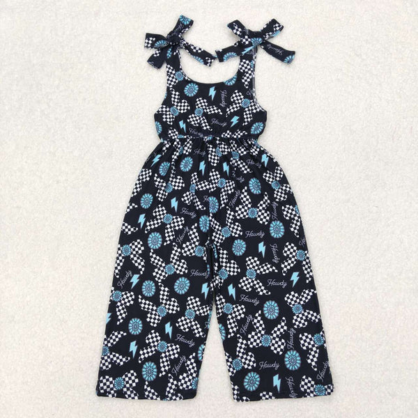 SR2466 RTS girl clothes turquoise girl summer romper western overalls