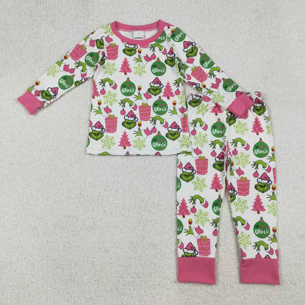 GLP2733 RTS girl clothes cartoon girl winter christmas pajamas set