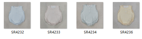 RTS  Matching clothing gingham print clothing baby boy summer bubble-2026.7.23