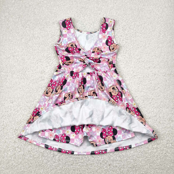 GSD2461 RTS girl clothes cartoon mouse girl summer dress yoga clothes atheletic sports clothes