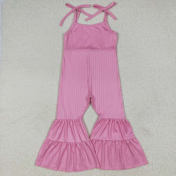 SR3156 RTS girl clothes pink girl summer  jumpsuit ribbed
