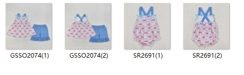 RTS girl summer matching clothes flag 4th of July girl summer clothes